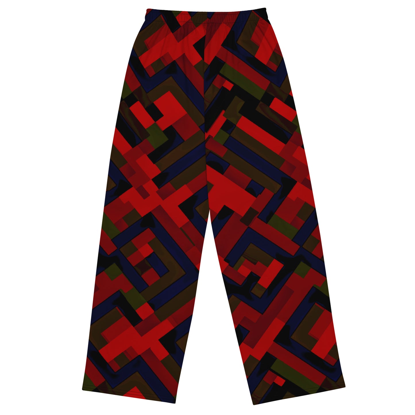 All-over print unisex wide-leg pants Red and Black