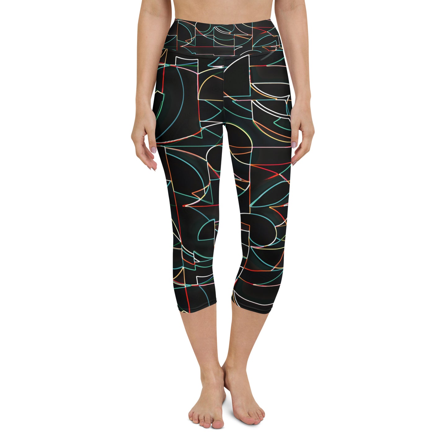 Yoga Capri Leggings neon lines